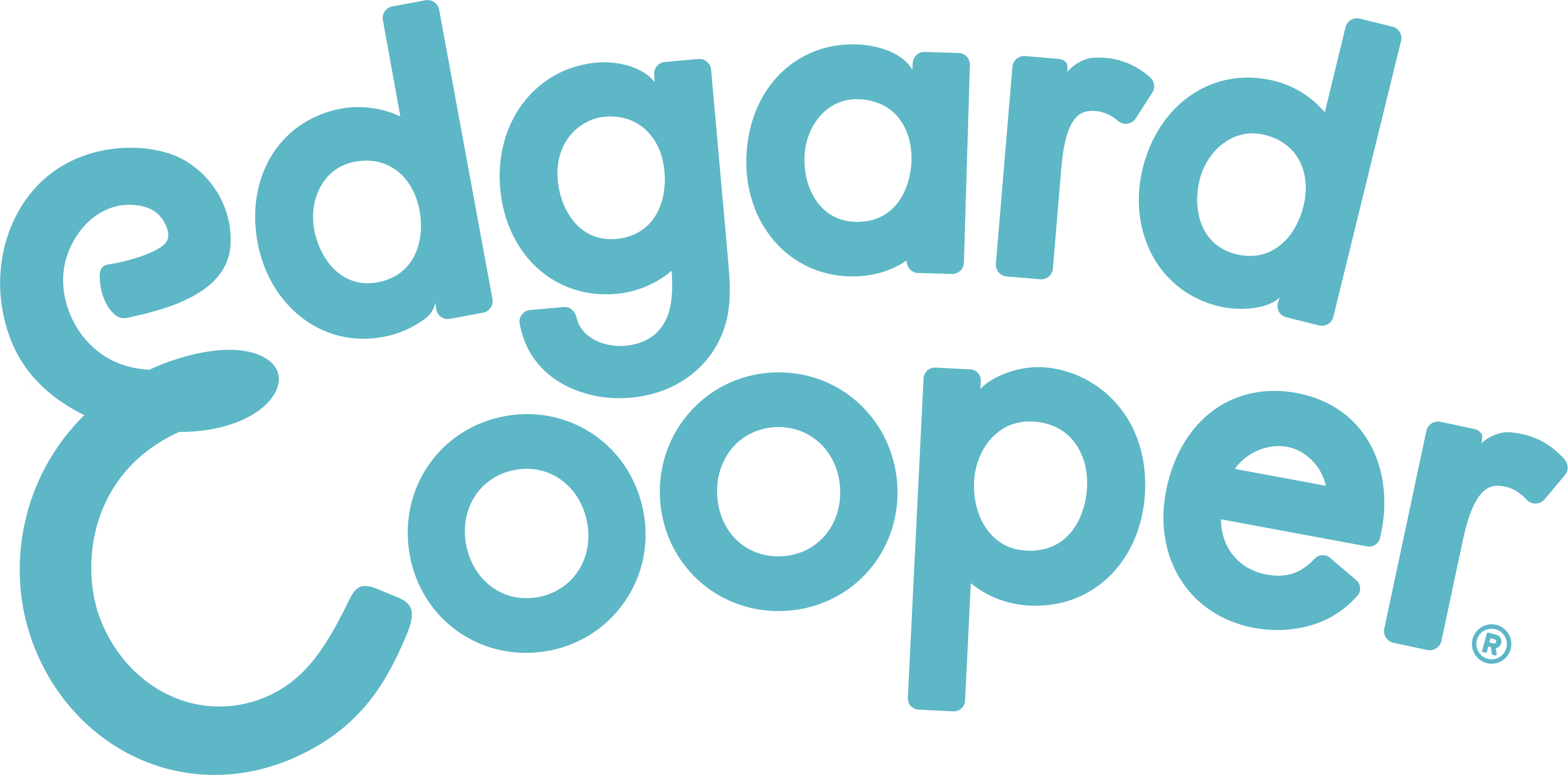 Turquoise text logo reading 'Edgard Cooper' in a playful rounded font.