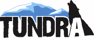 Logo with stylized blue mountain peaks and the word 'TUNDRA' in bold letters.