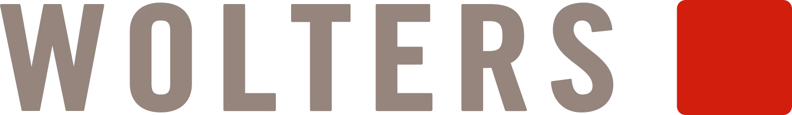 WOLTERS text logo with a solid red square on the right.